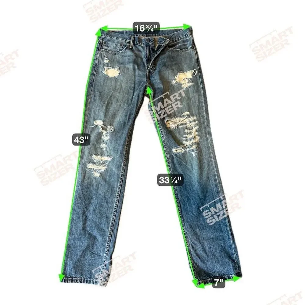 Levi's Distressed Jeans Mens Size 33x32 Blue Medium Wash Straight Leg Denim